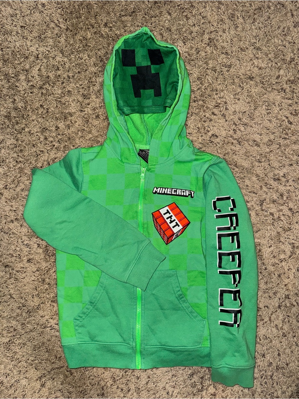 Minecraft Kids' Green Creeper Hoodie